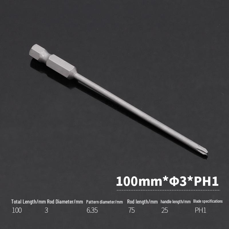 Magnetic Phillips Electric Screwdriver Bit Set (3/4/5/6mm) - S2 Steel Extension