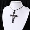 Retro Five-Pointed Star Crucifix Pendant Necklaces Alloy Texture Woman Pentacle Jewelry Pendant Necklaces for Daily