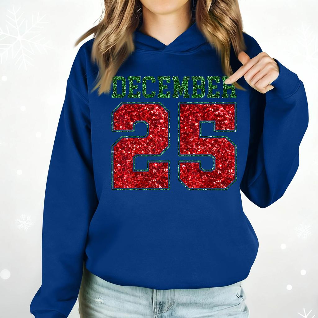 Ladies Fashion Casual Long Sleeve Printed Round Neck Hoodie Pullover Top