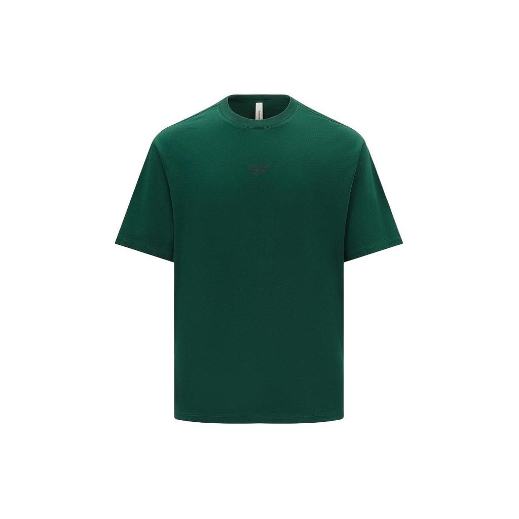 Reebok Fashionable Loose Fit Knit Round Neck Short Sleeve T-Shirt With Letter Print On The Back Unisex T-Shirts Dark-Green 24SRM411UGL1