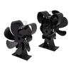 6 Blade Heat Powered Stove Fan for Wood Fireplace Chimney Fireplace Fan Increases Warm Air Silent Operation Black