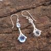 Tanzanite Gemstone 925 Sterling Silver Jewelry Zircon Earrings 1.84" For Party CZE-9-12