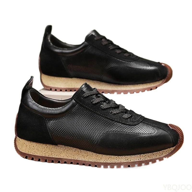 Sapatos masculinos da moda primavera outono populares retrô versátil casuais confortáveis masculinos de sola grossa resistentes ao desgaste modernos sapatos esportivos