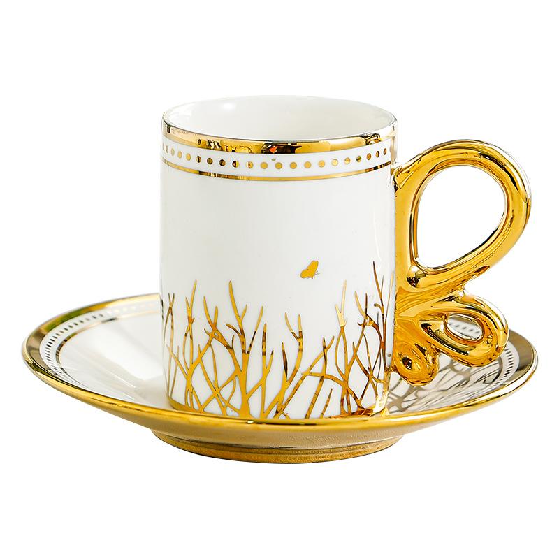 Vintage Small Luxury Coffee Cups Plates Tea Sets Gift Boxes Flower Tea Cups High-end Home Drinking Utensils Ceramics