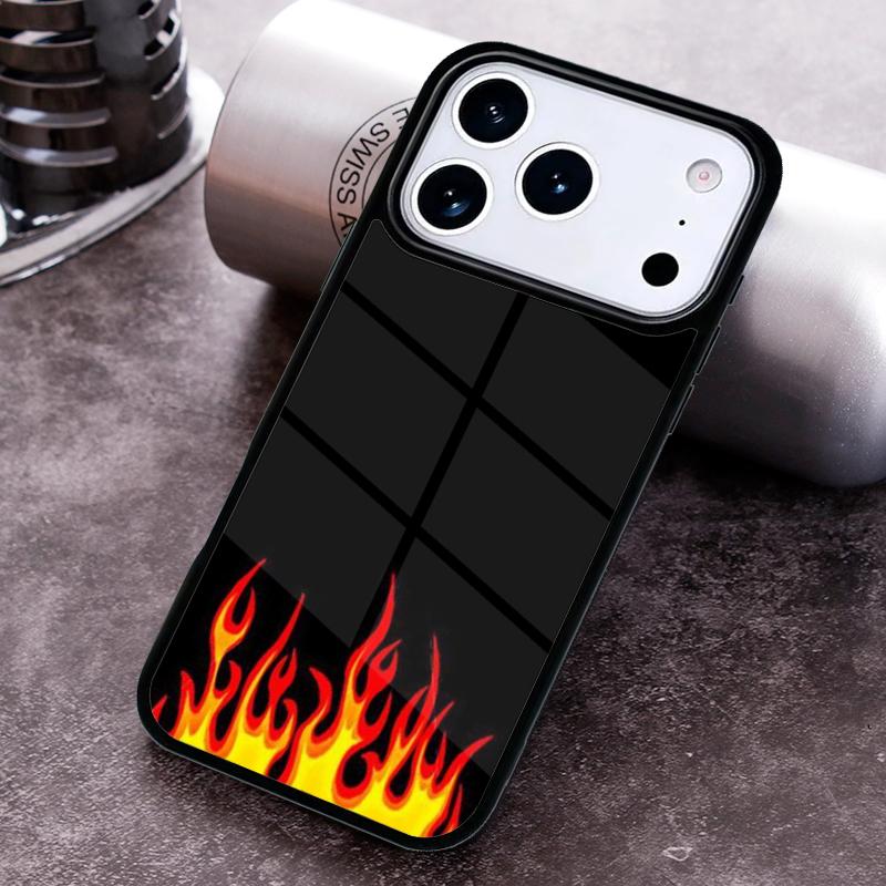 green flame Phone Case for iPhone 17 16 15 Pro Max Air 14 13 12 11 Plus Shockproof Cover