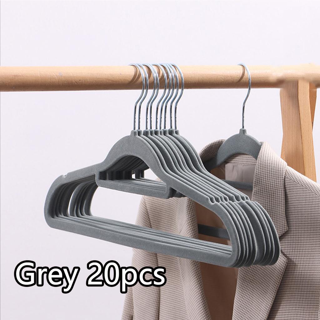 10/20 Pieces of High-End Velvet Clothes Hangers, Non-Slip Flocked Felt Clothes Hangers, Solid Clothes Hangers, Heavy-Duty Clothes Hangers