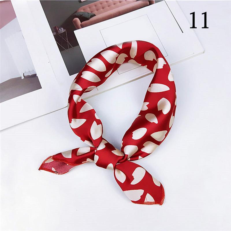 50*50cm Fashion Polka Dot Leopard Silk Scarf DIY New Styles Women Head Neck Satin Hair Ties Bands Small Square Scarf Neckerchief