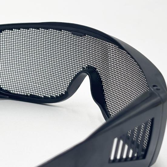 Safety Goggles with Metal Mesh Lens Impact-Resistant Lightweight Portable Outdoor Protective Glasses Tactical Eyewear