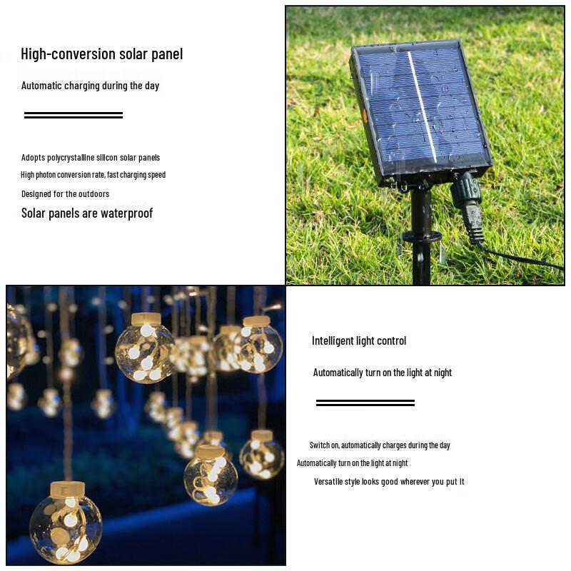 Beigong Solar LED Wishing Ball Curtain Lights