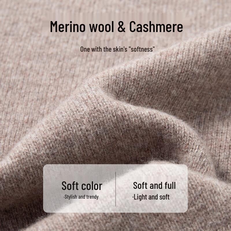 TUHUANG Women's Cashmere Wool Blend Half-High Neck Sweater