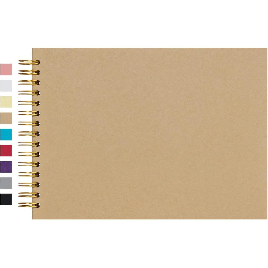 Potricher 12.2 X 8.5 Inch Large DIY Scrapbook Photo Album 80 Pages Thick Kraft Paper Scrap Book Albums for Wedding Anniversary Family and Baby