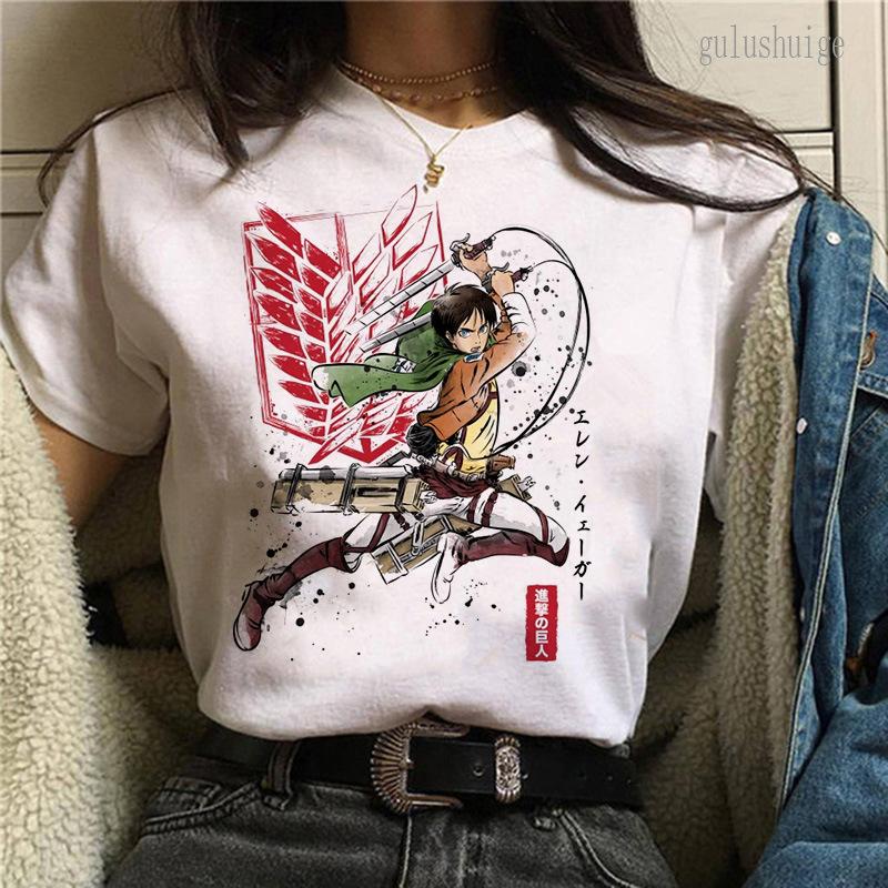Attack the giant manga summer new fashion breathable couple student round neck short-sleeved Anime T-shirt