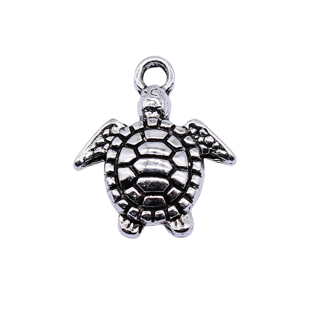 Turtle Charms Antique Bronze Silver Pendants For Animal Themed Jewelry Making