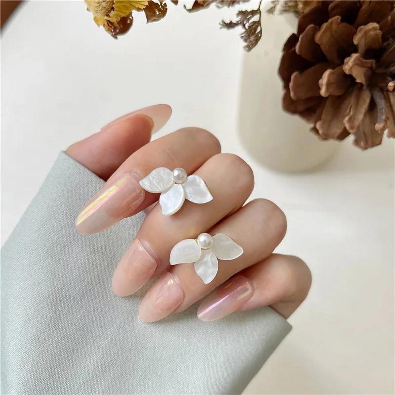 Pink Tulip Imitation Pearl Earrings Rose Flower Two Ways To Wear Ear Studs for Girls Daily Wear Women Ear Piercings Gifts