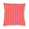 Pink Orange Summer Stripes Square Pillowcase Polyester Linen Velvet Creative Zip Decor Car Cushion Case X