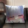 Kamizato Ayaka Genshin Impact Cushion Cover Natural Linen Organic Fabric DoubleSided Printing Sofa Home Decor Gift Pillow Case