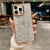 Electroplated square Epoxy sequin glitter iPhone16Promax mobile phone case for Apple 14Pro protective case