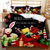 Christmas Duvet Cover Set Christmas Gift Bunny Candle Christmas Theme Bedding Set Double Queen King Size Polyester Quilt Cover