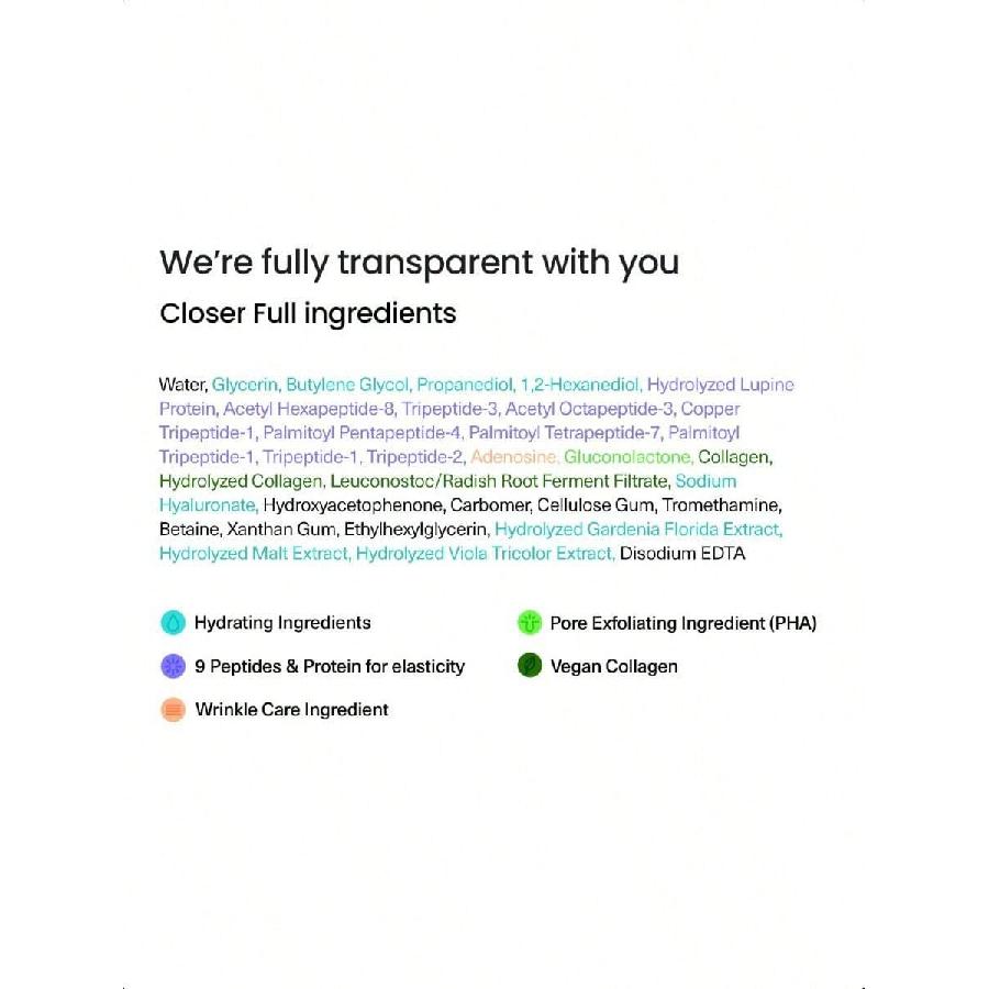 FRANKLY Closer Serum Jumbo - 60ml | Powerful Pore Minimizer Serum Infused With 9 Peptides, Vegan Collagen, Adenosine, And Pha