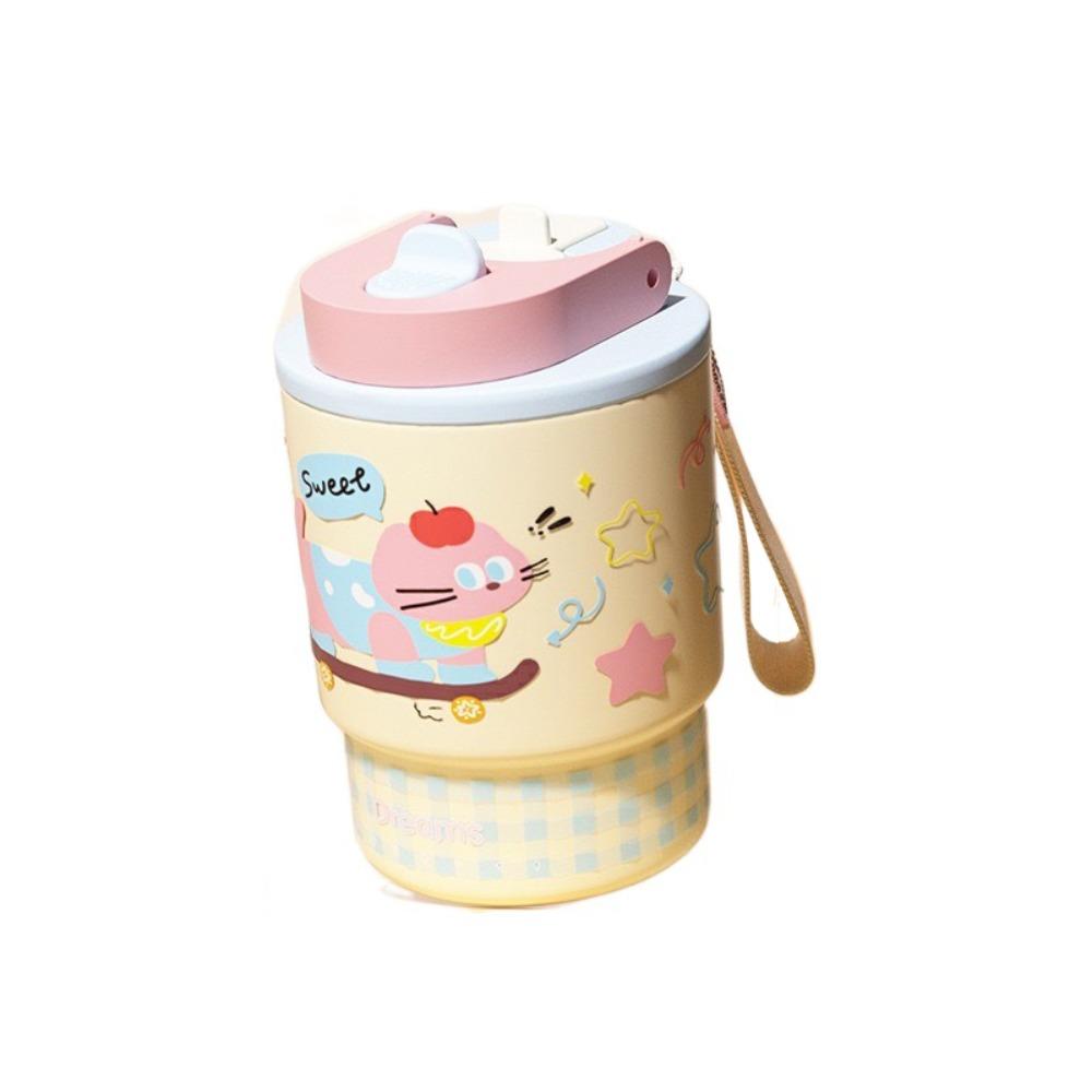 Leak Proof Stainless Steel Coffee Cup Cartoon Insulated Cup Cute Car Water Cup  Office