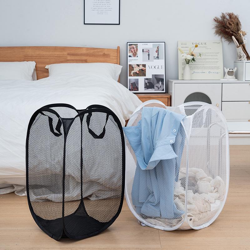 Large Foldable Laundry Basket - Breathable Dirty Clothes Hamper for Bedroom and Bathroom Storage