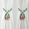 1 Pair Xmas Charm Curtain Tiebacks Wooden Bead Christmas Curtain Ties Beaded Curtain Holdbacks for Drapes Living Room Bedroom Nursery Decor
