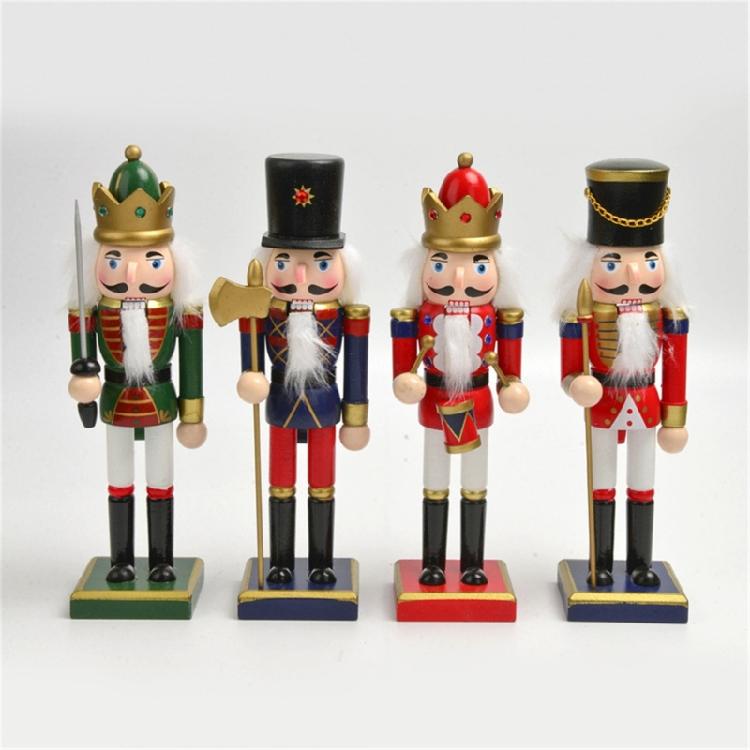 Collectible 25cm Wood Nutcrackers Figurine Handmade Tabletop Decoration Stylish Desktop Statue Ornament for Party Use