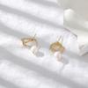 Yhpup Fashion Charm Geometric Drop Natural Pearl Earrings Korean Fashion Minimalist Exquisite Earrings Jewelry for Women Gift