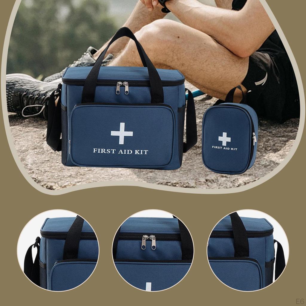 2 Pieces Empty First Aid Bag Professional Storage Portable Organizer Oxford Shoulder
