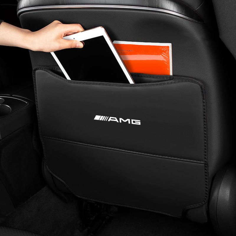 Car Seat Backrest Anti Kick Pad Protector Mat Storage Bag Accessorie For Mercedes Benz AMG Brabus Maybach W204 GLC CLA W205 W203