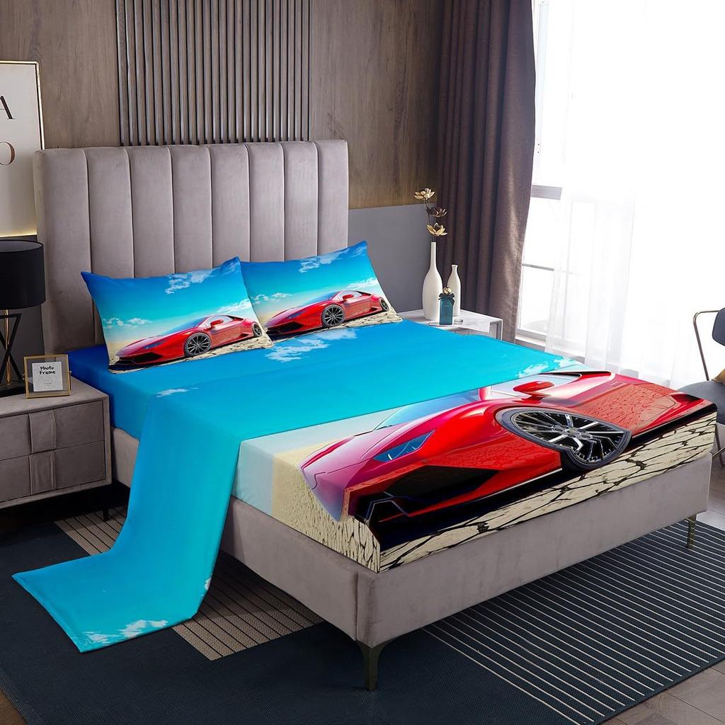 Ocean Submarine Creature Pattern Mattress Four-Piece Bedding Set Bedroom Dormitory Bedding Decoration