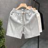 Pantaloni scurți sport pentru bărbați cu bretele elastice în talie, pantaloni scurți casual de vară, pantaloni scurți de lucru pentru plajă, culoare solidă, pentru vacanță
