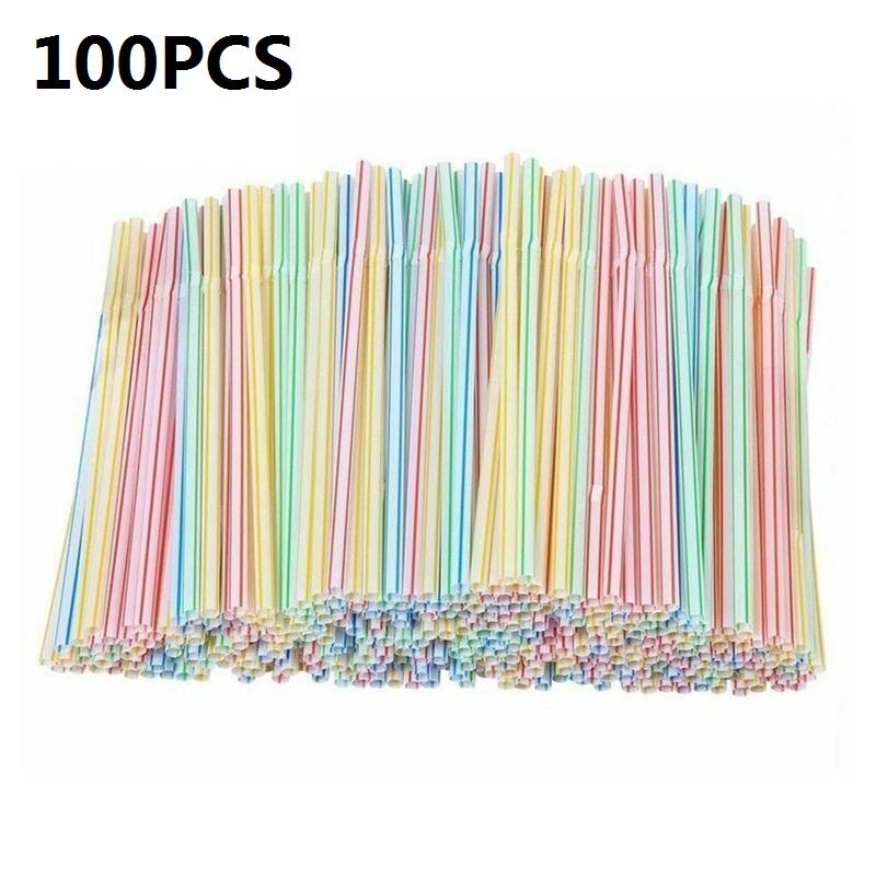 

Colorful Disposable Plastic Curved Drinking Straws Reusable Flexible Plastic Drinking Straws Wedding Party Bar Drink Accessories