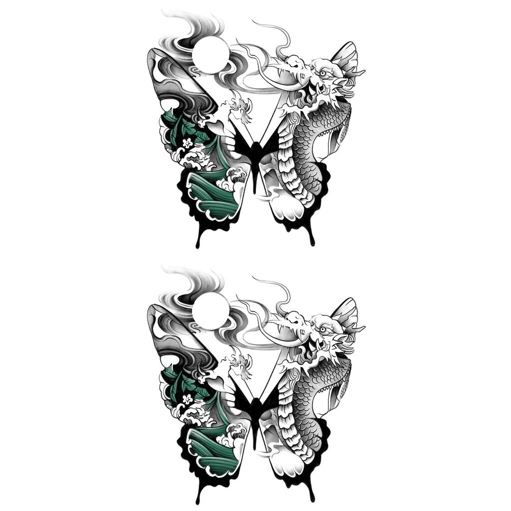 Simple Personality Spice Girl Three-Dimensional Butterfly Flower Wicker Collarbone Arm Tattoo Sticker