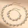 Colorful zircon necklace and bracelet two-piece set for women, fashionable and luxurious full-diamond jewelry set, decorative accessories for women