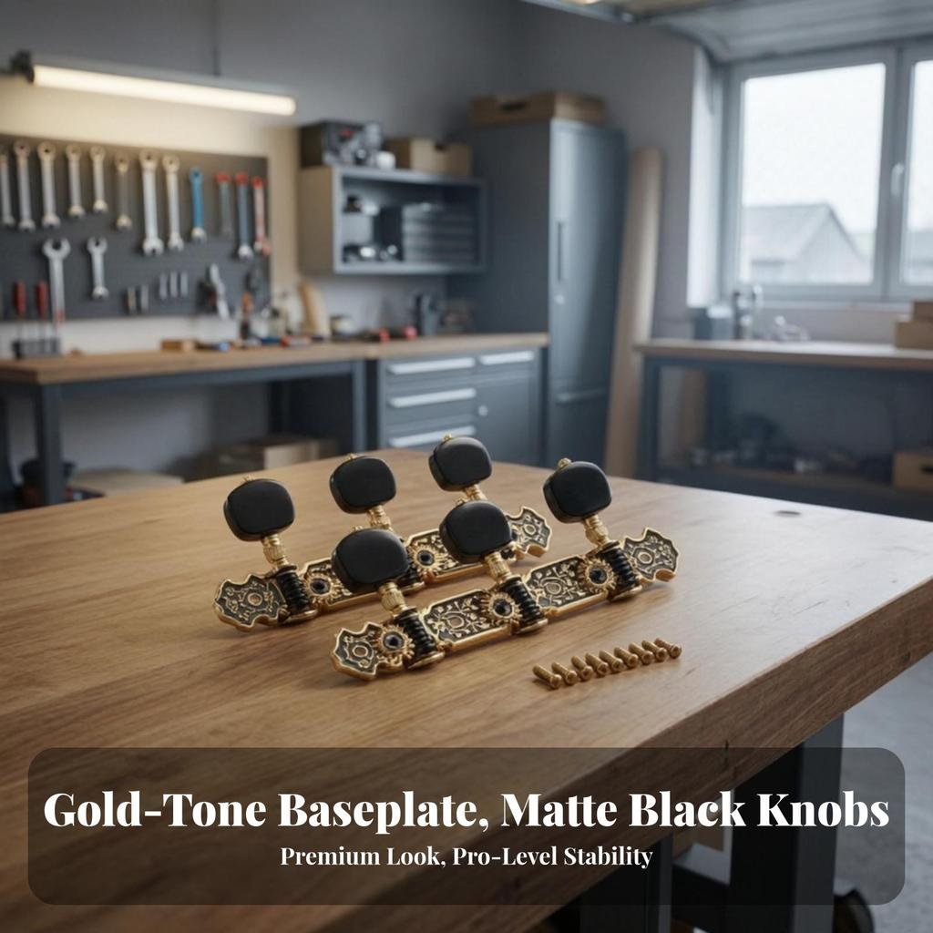 6 Pieces Guitar Tuning Machines Golden Machine Heads Smooth for Luthier
