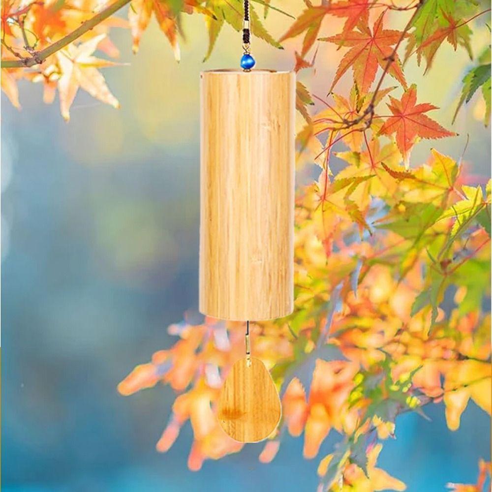 Handmade Bamboo Wind Chimes Hand Cranked Yard Pendant Garden Decoration Musical Windchime  Patio