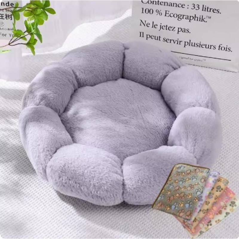 Closed Warm Flower Pet Bed For Cat Dog All Season Use