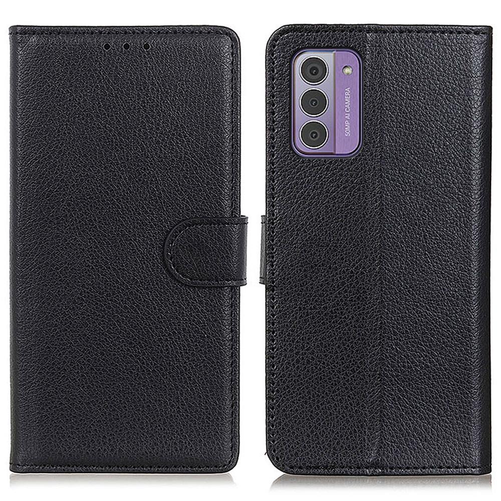 

For Nokia G42 Litchi Texture Protective Stand Cover PU Leather Wallet Phone Case Black