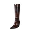 Fashion Kaky's New Pointed Thick Heeled Oversized Women's Boots, High Boots, Long Boots, Western Boots