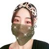 Women's Mesh Face Mask Flash Diamond Rhinestone Star Washable Personality Nightclub Party Mask