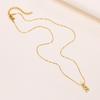 A-Z Initial 26 Letters AAA Cubic Zirconia Pendants Necklace For Women, Stainless Steel Dainty Charm Necklaces Fashion Jewelry