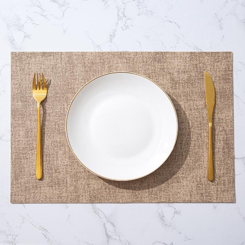 Nordic ins simple leather placemat waterproof and oil-proof western dining mat anti-fouling, anti-scalding and heat insulation mat double-sided
