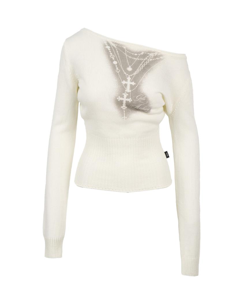 GILAARCHIVE Necklace Off Shoulder Knit_Ivory