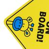 Baby On Board Safety Car Window Suction Cup Yellow Reflective Warning Sign 12Cm