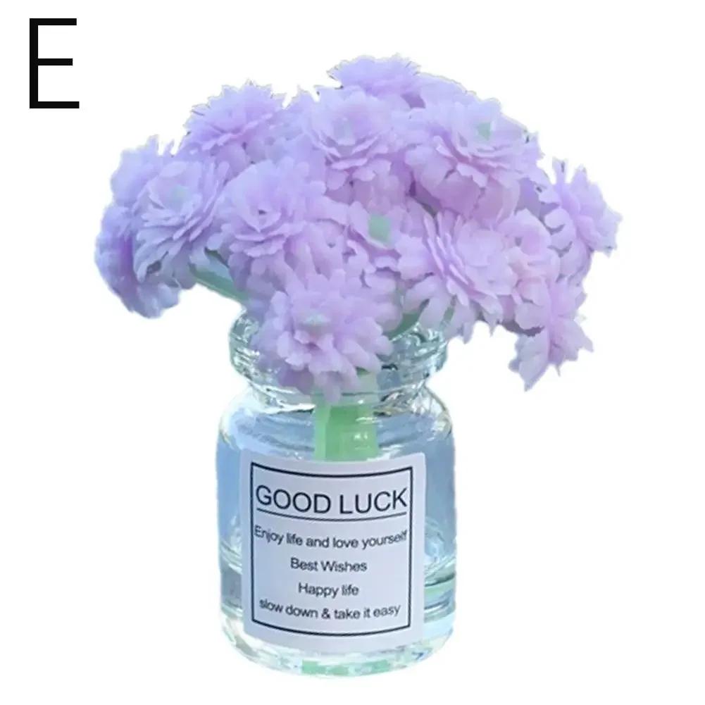 Car Interior Decoration Auto Dashboard Gadgets Ornament Cute Simulation Flowers Vase Sakura Gypsophila For Girl Woman Amagi