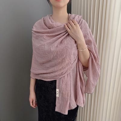 Japan and Korea Elegant Solid Color Cotton and Linen Extended Scarf Women's Soft Skin-friendly Casual Outer Autumn Shawl