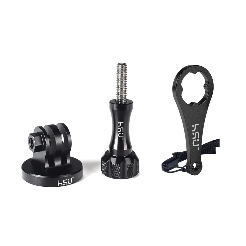 HSU Aluminium-Stativhalterungsadapter-Set mit Rändelschraube. Kompatibel mit GoPro. Kompatibel mit Kameras mit Schraubenloch Hero12/11/10/9/8/Max/7/6/5 1/4