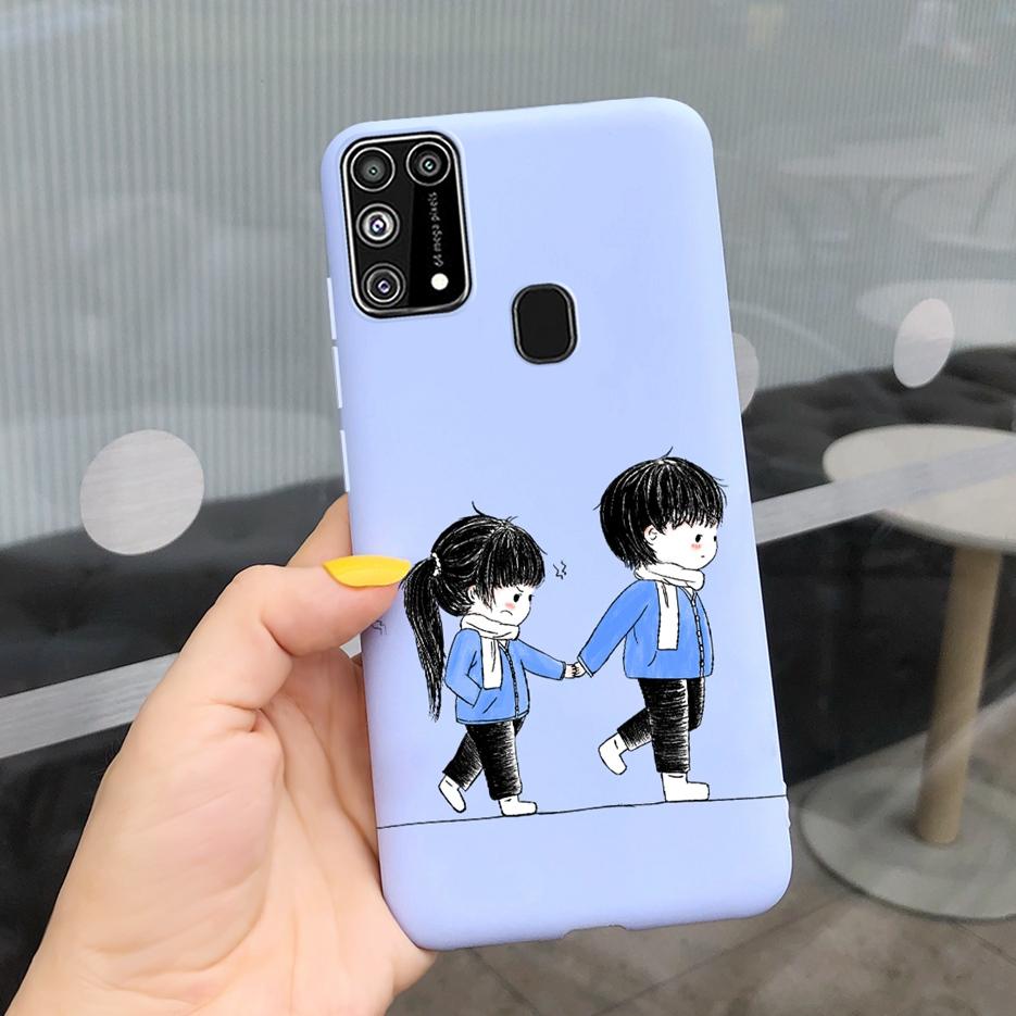 For Samsung Galaxy M31 Case SM-M315F Cute Bear Cartoon Painted Cover Phone Case For Samsung M31 M 31 GalaxyM31 Bumper Soft Funda