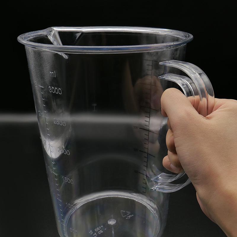 Acrylic Black Line Large Capacity Transparent Measuring Cup with Handle for Tea, Baking, and Catering